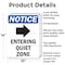 Signmission Entering Quiet Zone, 10 in W x Rectangle, Aluminum OS-2PACK-NS-A-1014-V-12096 - alternate 4